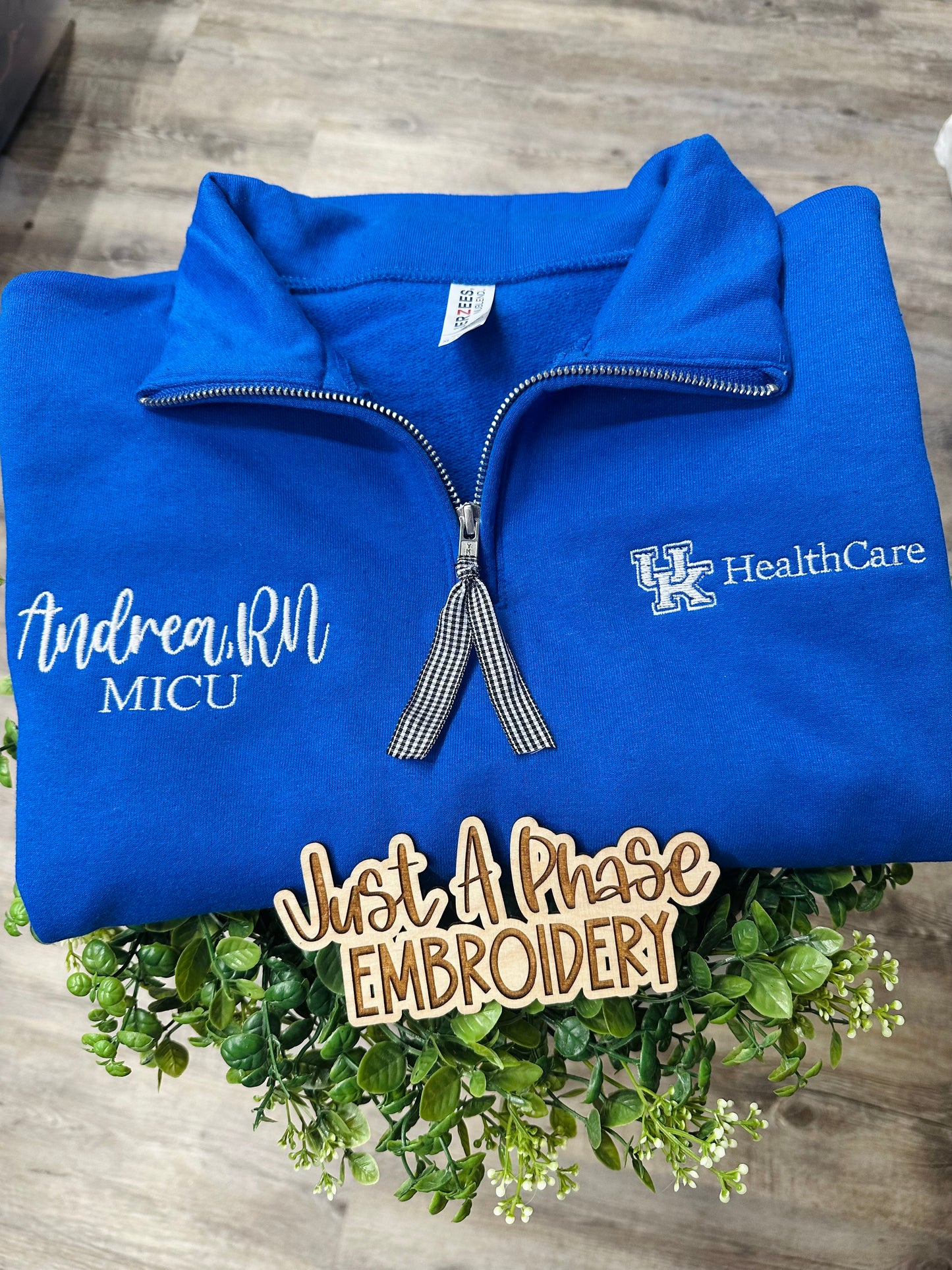 UK Healthcare Quarter Zip- LOGO & CREDENTIALS