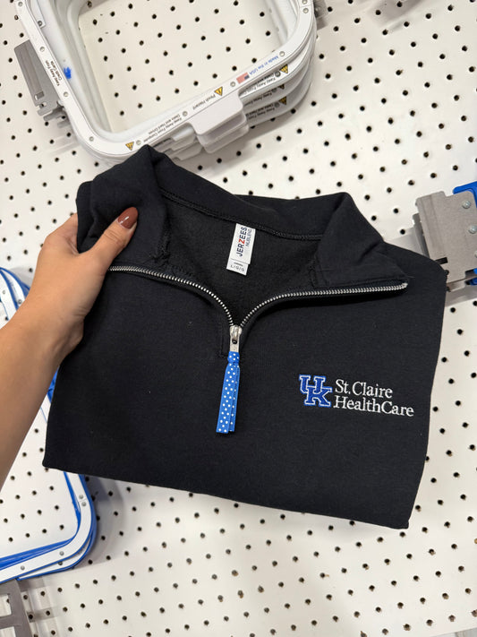 UK St. Claire Healthcare Quarter Zip- LOGO ONLY