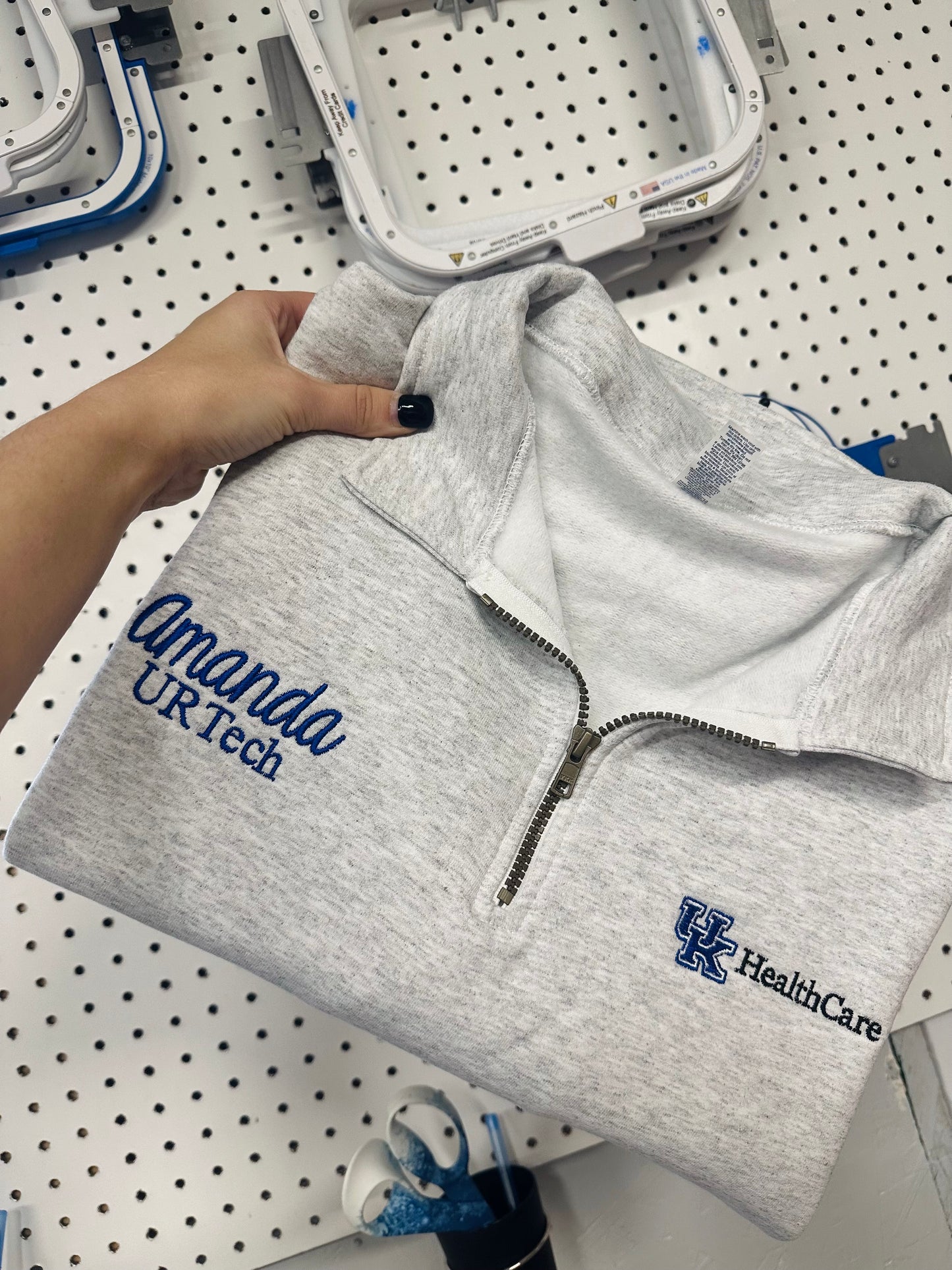 UK Healthcare Quarter Zip- LOGO & CREDENTIALS