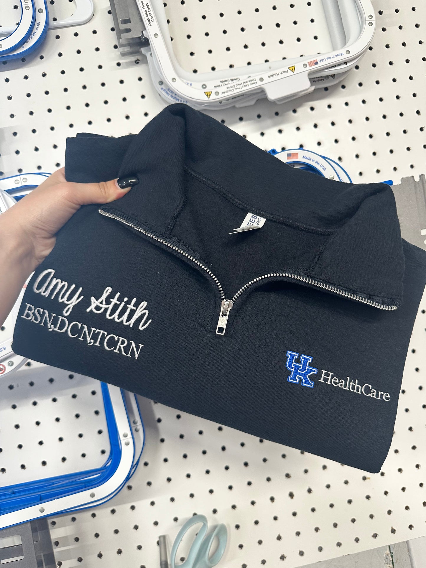 UK Healthcare Quarter Zip- LOGO & CREDENTIALS