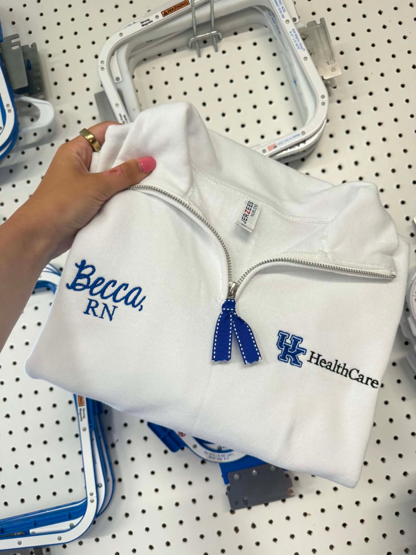 UK Healthcare Quarter Zip- LOGO & CREDENTIALS