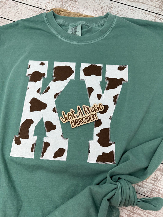 KY Applique Cow Print Tee