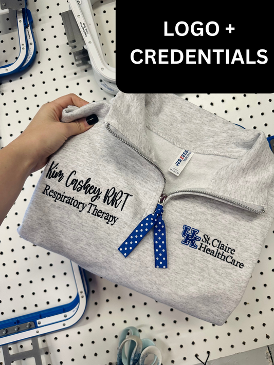 UK St. Claire Healthcare Quarter Zip- LOGO & CREDENTIALS