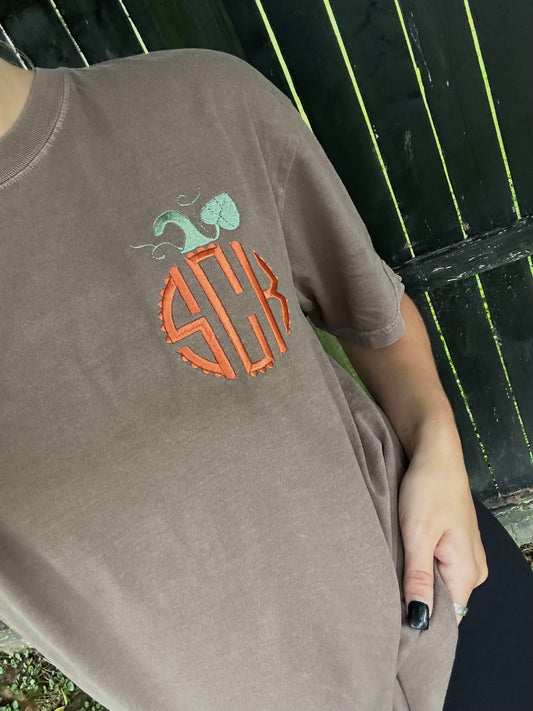 Pumpkin Monogram Tee